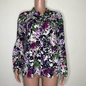 J.Jill NWT Oat Leaf Long Sleeved Button Up Top Size LP